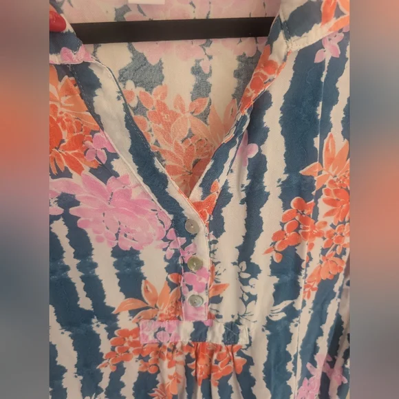 Ruby Rd. Blouse with Pink and Orange Floral Accents - Picture 4 of 9